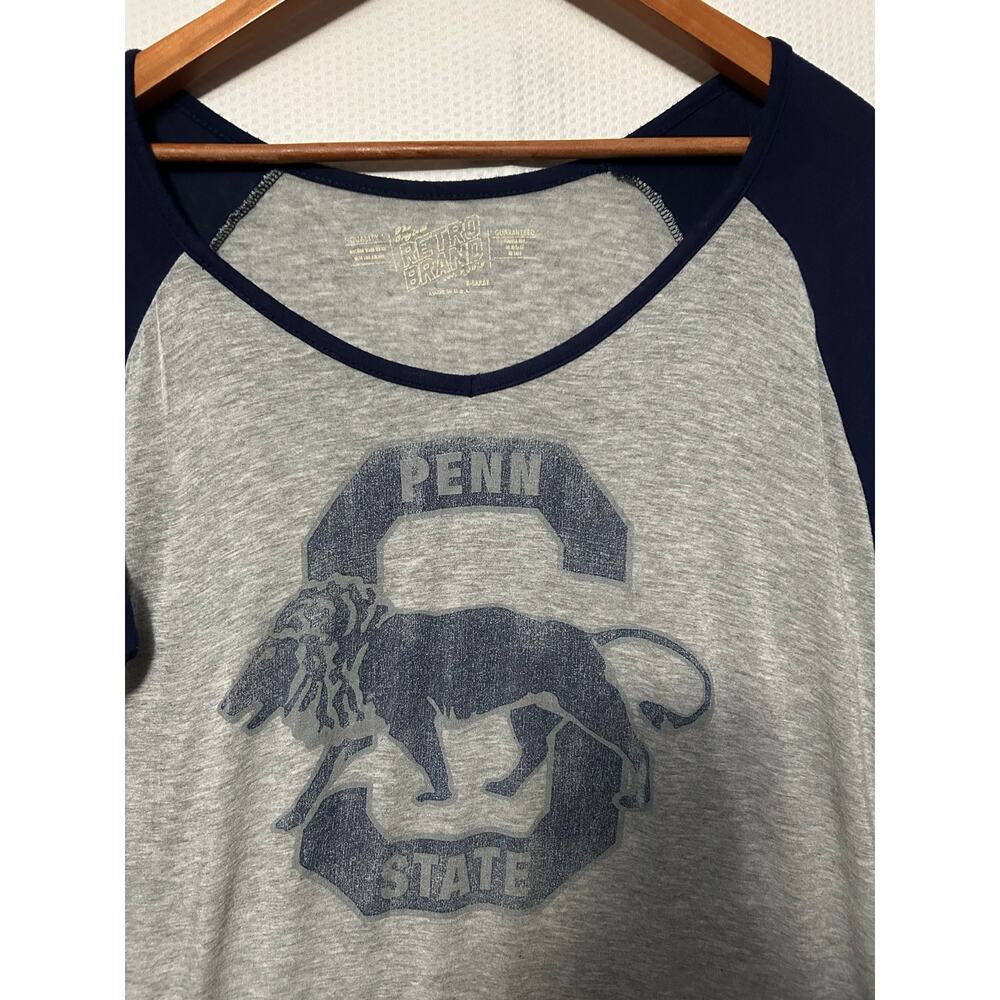 Penn State Nittany Lion Original Retro Brand‎ Gray Long Sleeve Raglan T Shirt XL - Picture 4 of 9